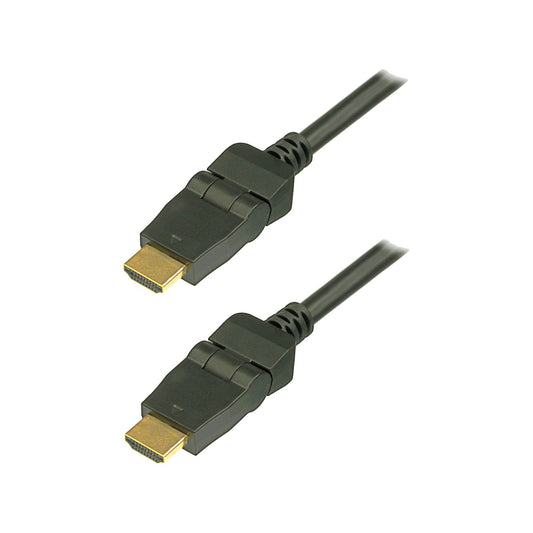 HDMI High Speed mit Ethernet Winkelkabel, beidseitig mit knickbaren Steckern