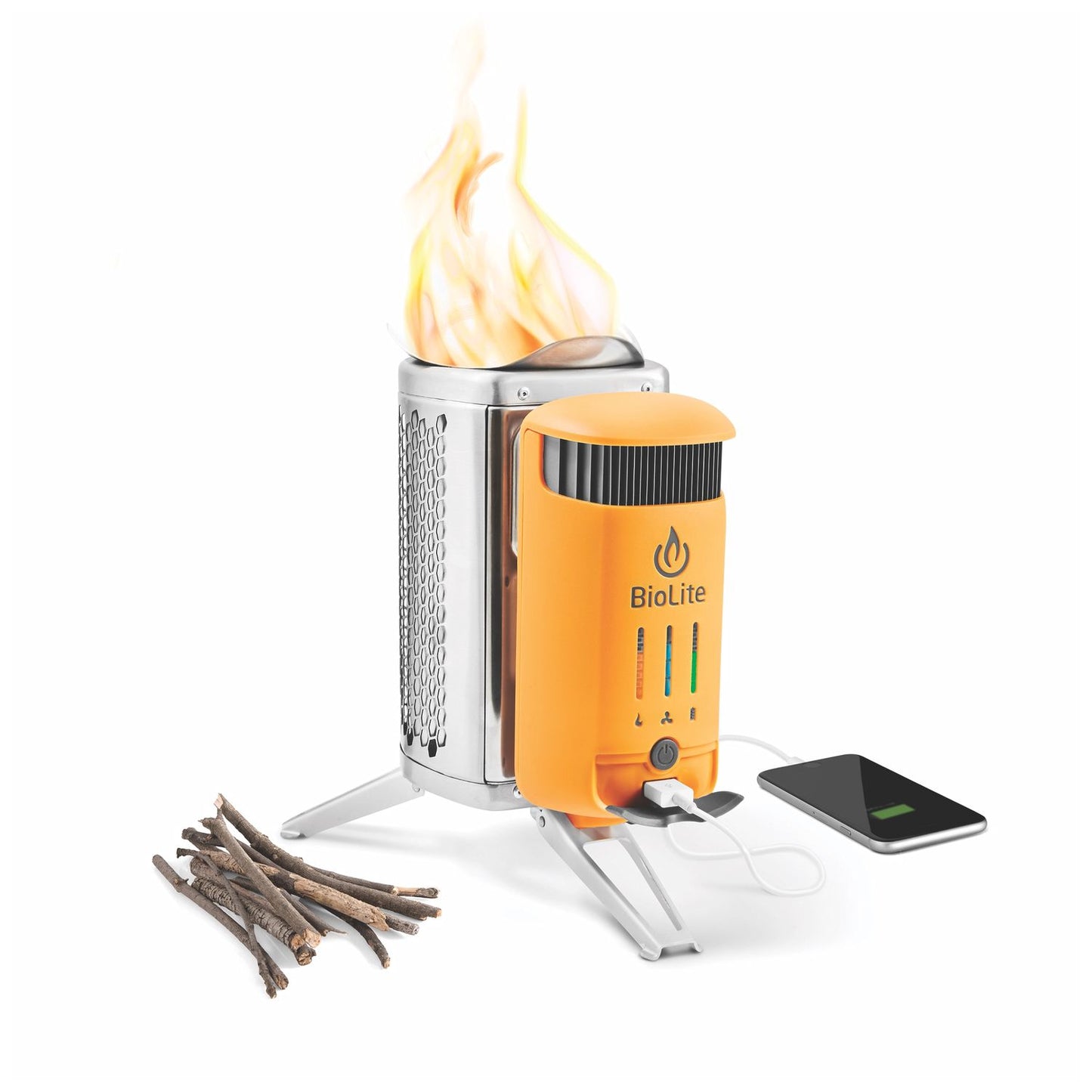 BioLite CampStove 2+ -Campingkocher mit Akku, USB-Ladeausgang, FlexLight 100